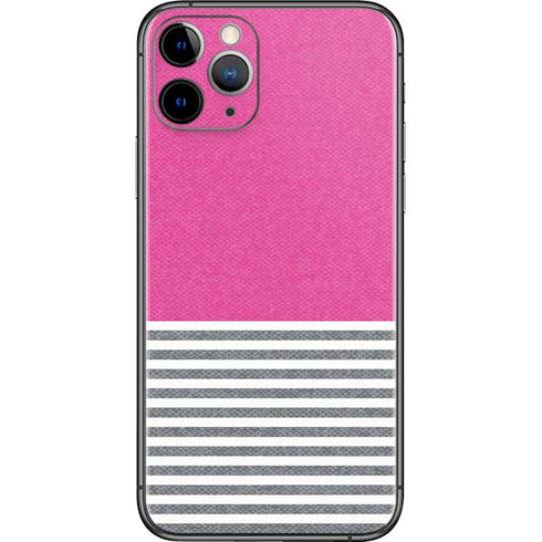Pink and Grey Stripes iPhone 11 Pro Skin